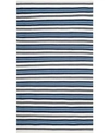 Ralph Lauren Leopold Stripe Lrl2462b White French Blue Area Rug Collection In White