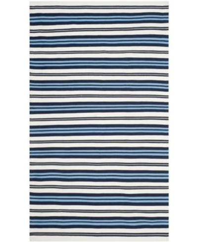 Lauren Ralph Lauren Leopold Stripe Lrl2462b White French Blue Area Rug Collection