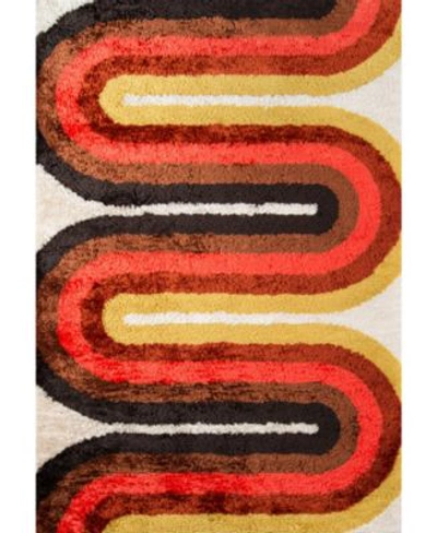 Novogratz Collection Novogratz Retro Ret 2 Red Area Rug Collection