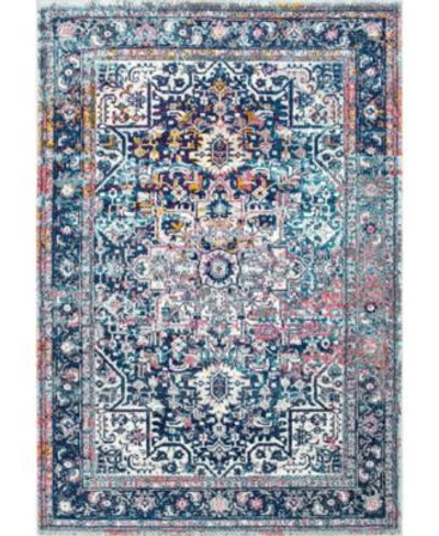 Nuloom Persian Vintage Inspired Raylene Area Rug Collection In Blue