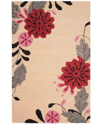 Martha Stewart Collection Picture Block Floral Msr4871a Ivory Rug