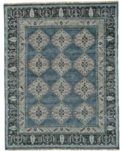 Simply Woven Laura R6111 Blue Area Rug