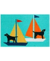 Liora Manne Front Porch Indoor Outdoor Sailing Dogs Area Rug