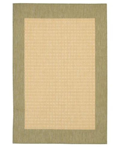 Couristan Closeout  Recife Checkered Field Natural Green Rug