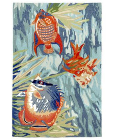 LIORA MANNE LIORA MANNE RAVELLA 2255 TROPICAL FISH BLUE INDOOR OUTDOOR AREA RUG