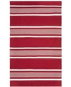 Ralph Lauren Hanover Stripe Lrl2461d Red Area Rug Collection In Red