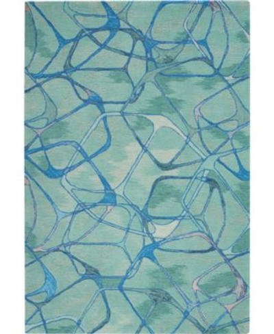 Nourison Symmetry Smm05 Aqua Rug