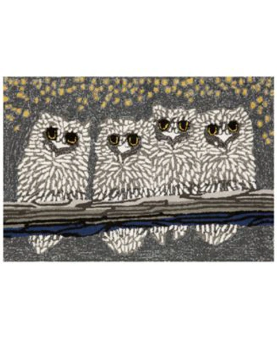 Liora Manne Front Porch Indoor Outdoor Owls Night Area Rug