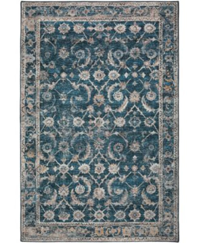 D Style Basilic Bas4 Area Rug In Navy