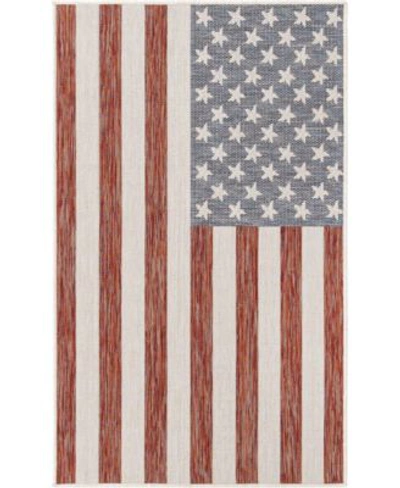 Jill Zarin Outdoor Old Glory Rug In Red