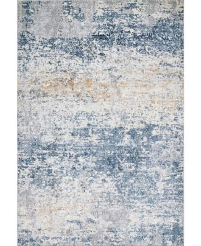 Nuloom Terra Wilde Tribal Distressed Blue Area Rug