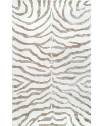 Nuloom Feral Hand Tufted Plush Zebra Area Rug In Gray