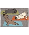 Liora Manne Front Porch Indoor Outdoor Yoga Dogs Heather Area Rug
