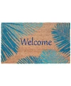 Liora Manne Natura Palm Border Blue Coir Doormat In Multi