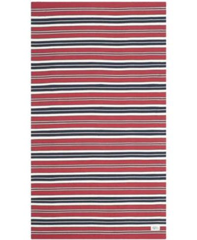 Lauren Ralph Lauren Leopold Stripe Lrl2462e Red Area Rug Collection