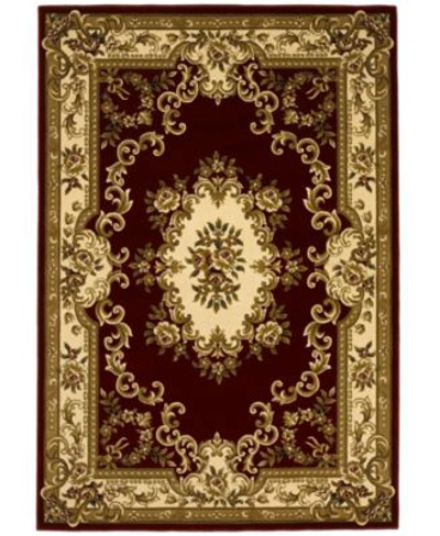 Kas Closeout  Corinthian 5308 Red Ivory Aubusson Area Rugs