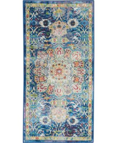 Nourison Ankara Global Anr03 Blue Rug