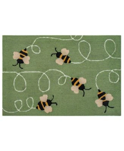 Liora Manne Frontporch Buzzy Bees Area Rug In Green