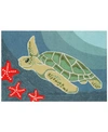 LIORA MANNE LIORA MANNE FRONT PORCH INDOOR OUTDOOR SEA TURTLE OCEAN AREA RUG