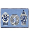 Liora Manne Front Porch Indoor Outdoor Ginger Jars Blue Area Rugs In Blue