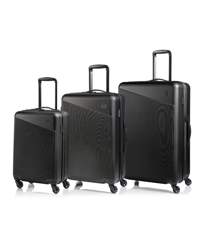 Champs 3 Piece Astro Hardside Luggage Set In Black