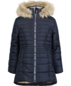 TOMMY HILFIGER BIG GIRLS HIGH-LOW SIGNATURE HOODED PUFFER JACKET