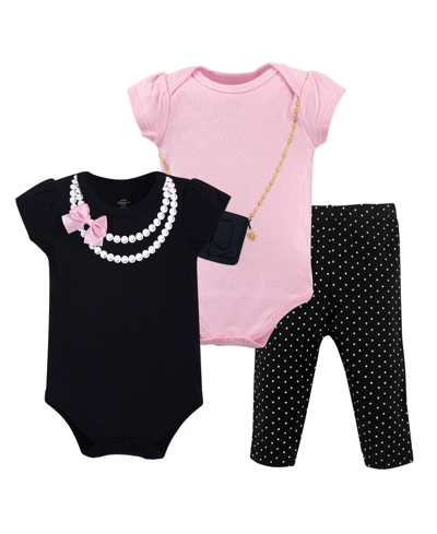 Little Treasure Baby Girl 2-bodysuit And Pants Set In Black