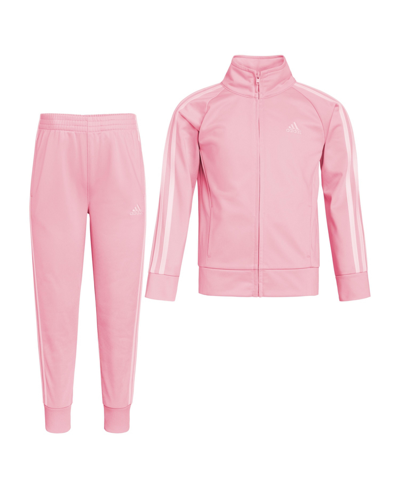 Adidas Originals Toddler Girls Long Sleeves Classic Tricot Track Jacket And Pants, 2-piece Set In Light Pink
