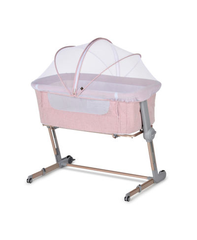 Unilove Hug Me Plus 3-in-1 Bedside Sleeper & Portable Bassinet With Mosquito Net In Plum Pink