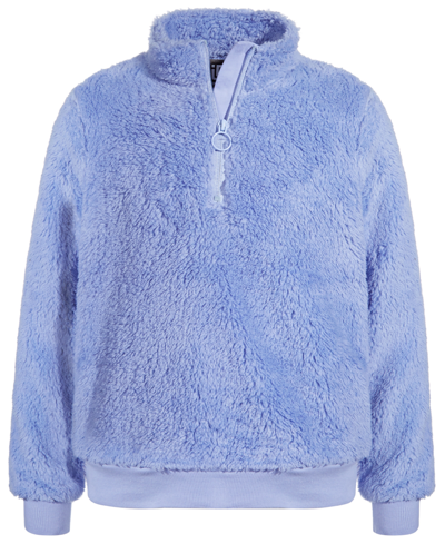 Id Ideology Babies' Toddler & Little Girls Sherpa Fleece Pullover, Created For Macy's In Pale Iris Flwr