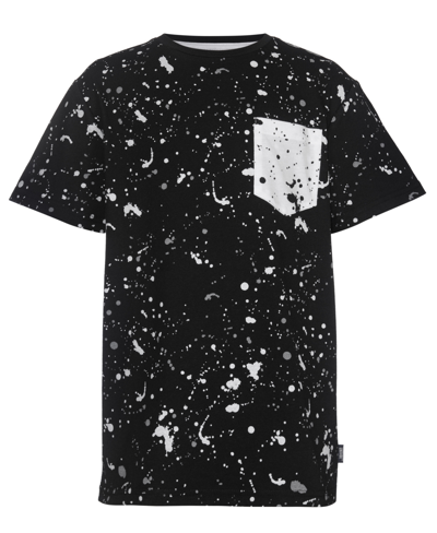 Univibe Big Boys Suzuka Paint Splatter Print Short Sleeves Knit Crew T-shirt In Black