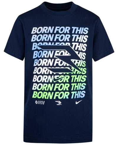 Nike 3brand By Russell Wilson Big Boys Born For This T-shirt In Obsidian