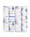 Aden By Aden + Anais Mickey Stargazer Swaddle Blankets, Pack Of 4 In Blue