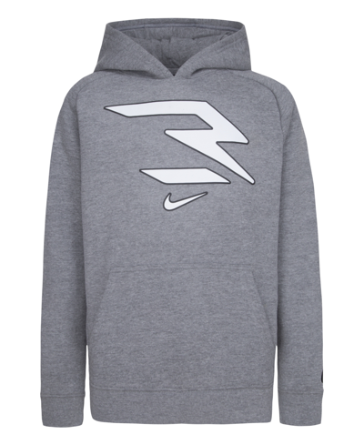Nike 3brand By Russell Wilson Big Boys Logo Pullover Hoodie In Carbon Heather