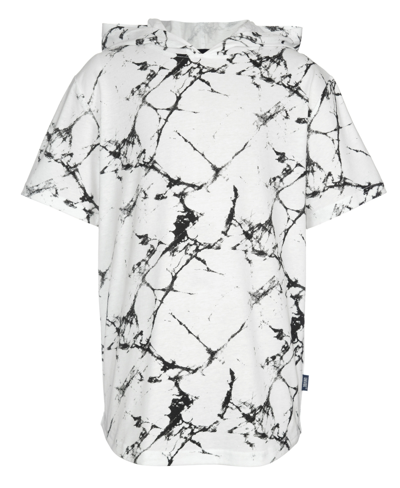 Univibe Big Boys Fletcher Crackle Print Short Sleeves Knit Hoody T-shirt In White