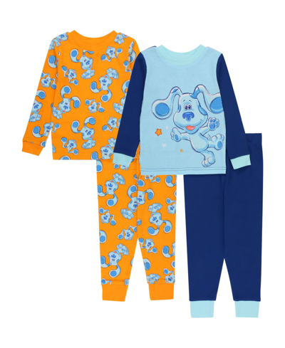 Ame Toddler Boys Blue's Clues Pajamas, 4 Piece Set In Assorted