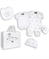 ROCK-A-BYE BABY BOUTIQUE BABY BOYS AND GIRLS SLEEPY BEAR LAYETTE GIFT IN MESH BAG, 5 PIECE SET
