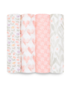 ADEN BY ADEN + ANAIS BABY GIRLS PRINTED SWADDLE BLANKETS, PACK OF 4