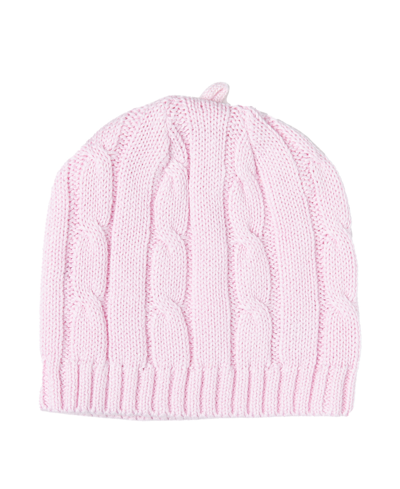 Baby Mode Signature Baby Girls Cable Knit Beanie Hat In Pink
