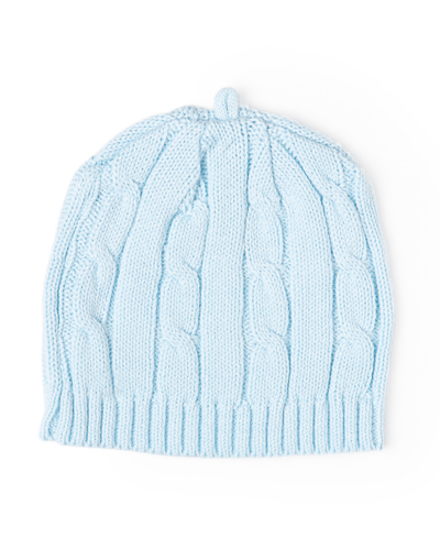 Baby Mode Signature Baby Boys Cable Knit Beanie Hat In Blue