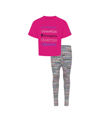 CHAMPION LITTLE GIRLS BOXY T-SHIRT AND ALL OVER PRINT LEGGINGS, 2 PIECE SET