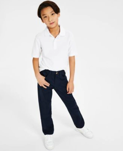 Nautica Big Boys Stretch Double Pique Polo 5 Pocket Twill Pants Separates In Navy