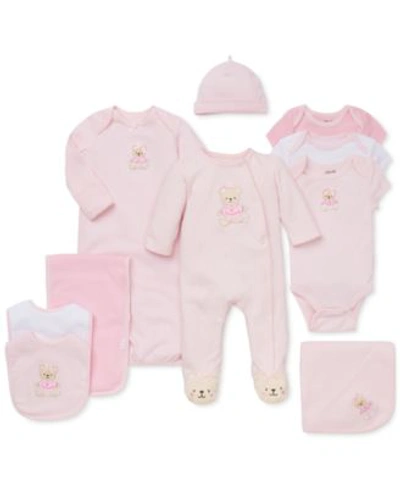 Little Me Baby Girls Sweet Bear Gift Bundle In Light Pink