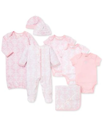 Little Me Baby Girls Damask Scroll Gift Bundle In Pink Multi