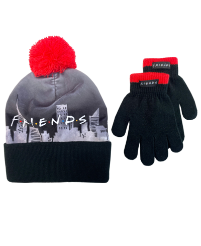 Abg Accessories Big Girls Friends Hat And Glove Set, 2-piece In Black/red