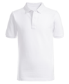 Nautica Short Sleeve Double Pique Polo Uniform Shirt In White