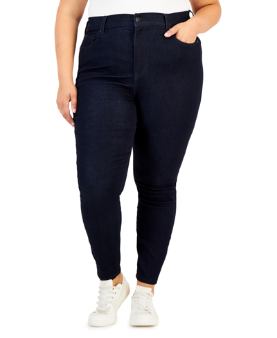 Celebrity Pink Trendy Plus Size High Rise Skinny Ankle Jeans In Indigo Rinse