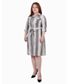 NY COLLECTION PLUS SIZE PRINTED SHIRT DRESS