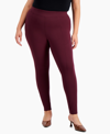 INC INTERNATIONAL CONCEPTS PLUS SIZE SEAM DETAIL SKINNY PONTE PANTS, CREATED FOR MACY'S