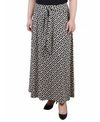 Ny Collection Petite Printed Maxi Skirt With Sash Waist Tie In Greek Key